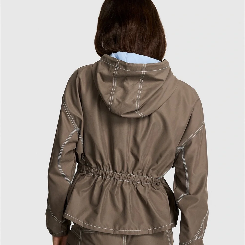 NWT Pink VS Twill Cinched Full Zip Jacket - Picture 2 of 4